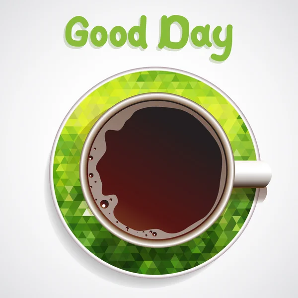 Buenos días, tarjeta taza de café — Vector de stock