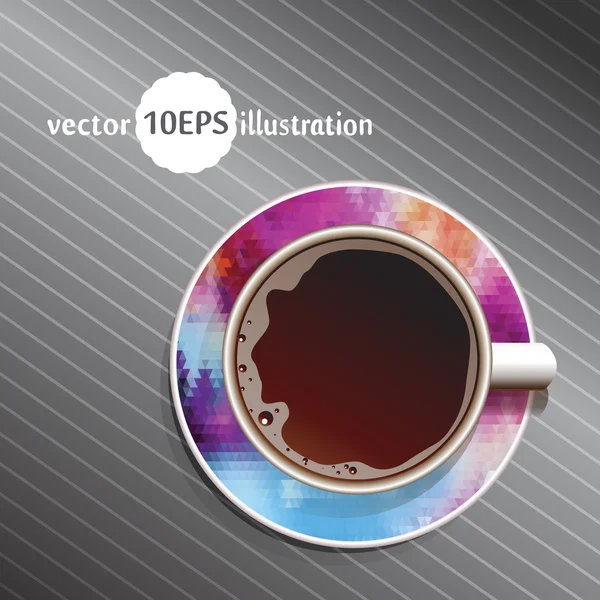 Taza de café con adorno — Vector de stock