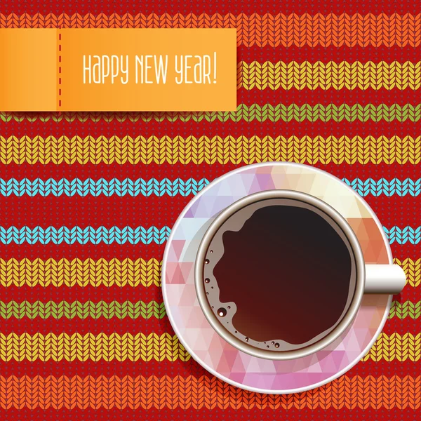 Neujahrskarte mit Kaffee — Stockvektor