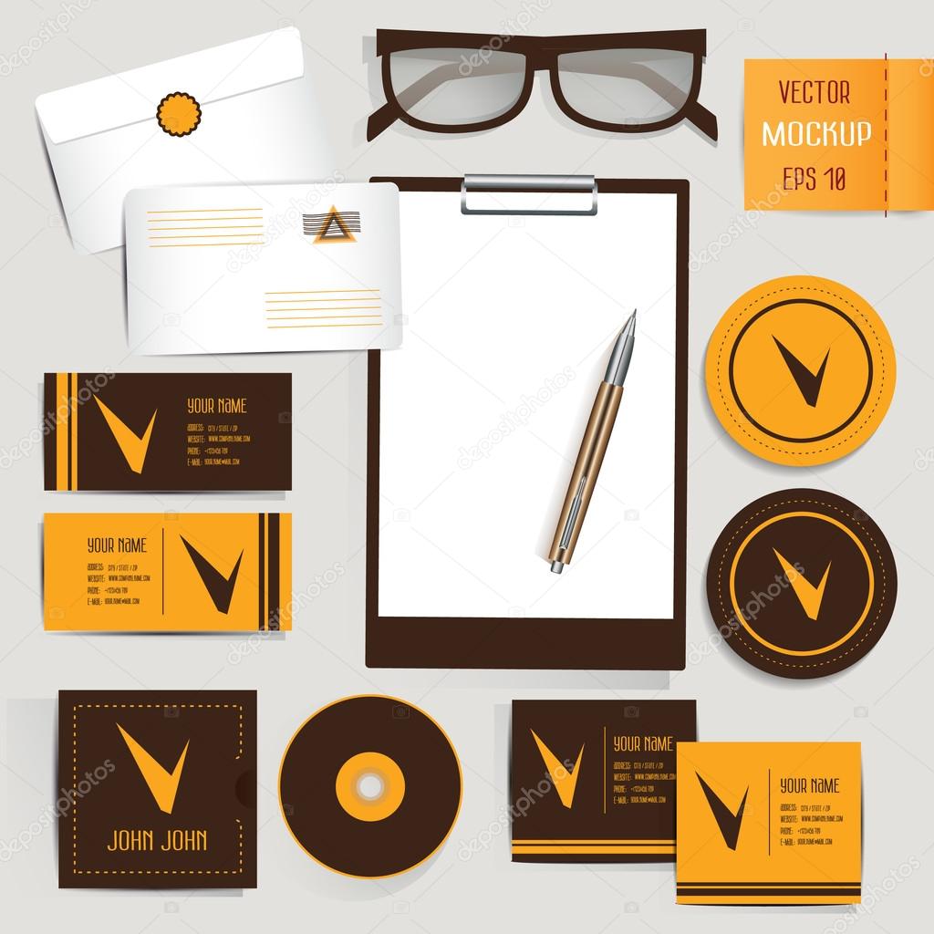 Download Kurumsal kimlik mockup şablonları. — Stok Vektör © phoenix ...