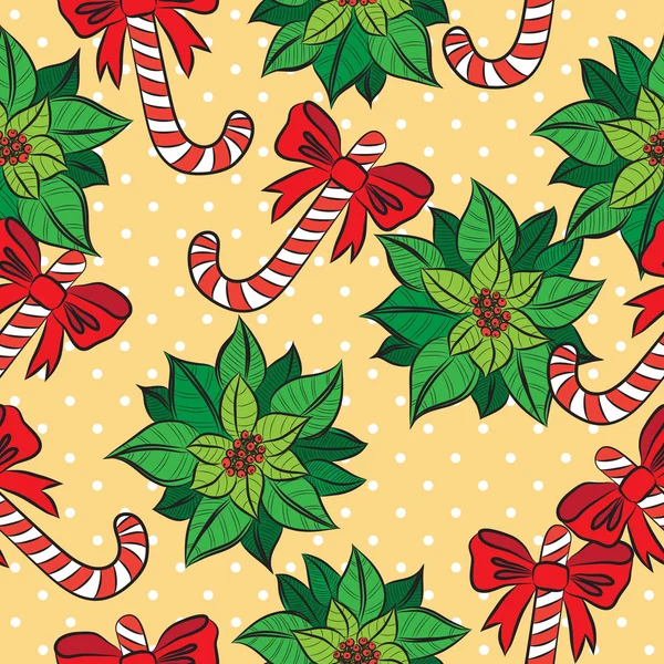 クリスマスとお正月の装飾的なパターン — ストックベクタ