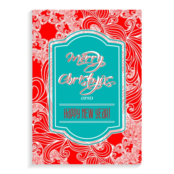Merry Christmas and New Year Card — Stock Vector