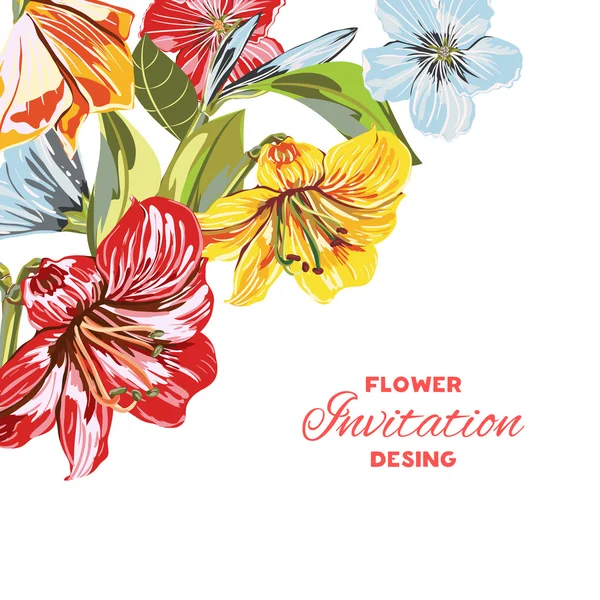 Fondo de tarjeta de plantilla floral — Archivo Imágenes Vectoriales