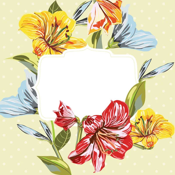 Floral  Template Card with background — Stockvector