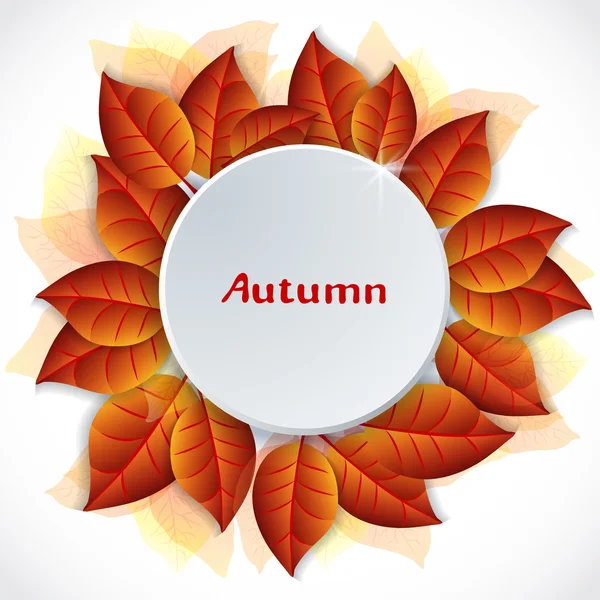 Autumn Template Background with Leaves — Stock Vector