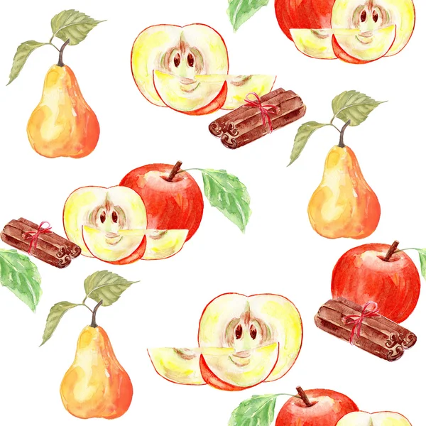 Akvarell gyümölcsök minta — Stock Fotó