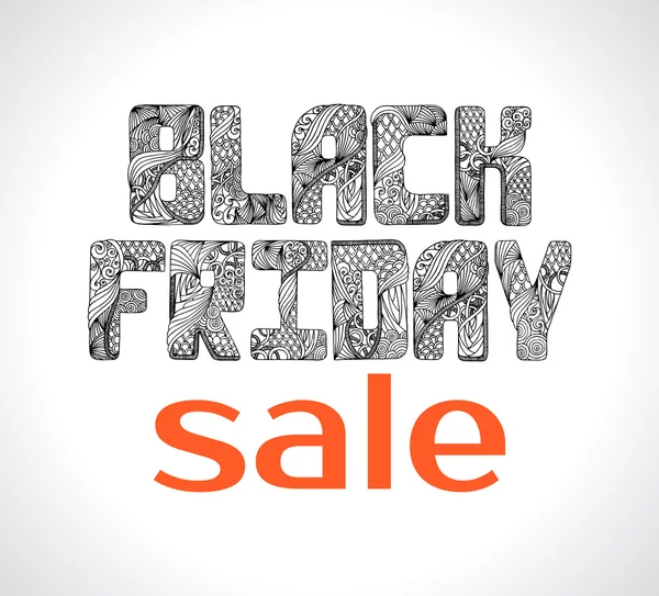 Black friday sale decorativa fuente — Vector de stock