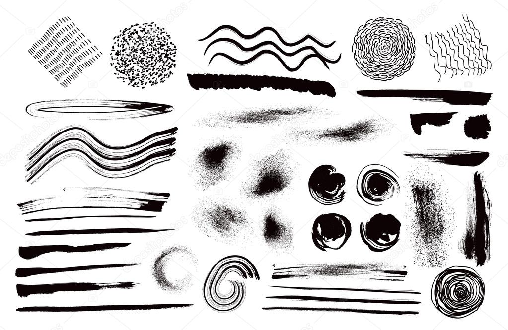 Set of Abstract Ink Textures and Brushes