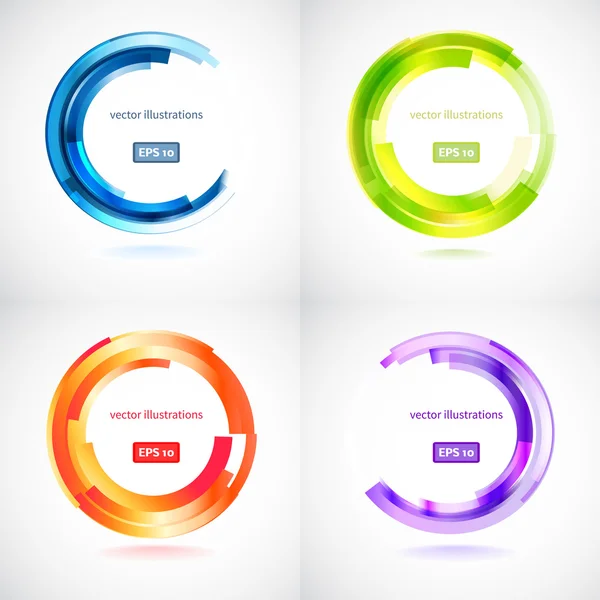 Abstract Colored Circles Background Set — Stock Vector