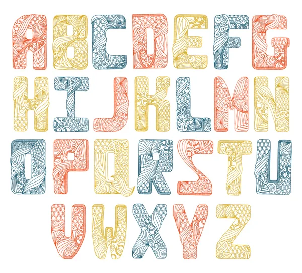 Kalligrafische sier lettertype instellen — Stockvector