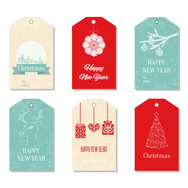 Collection Merry Christmas and New Year cards — Stock Vector