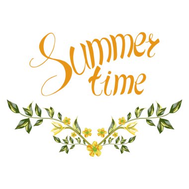 Hello Summer. Vector of Flower Bouquets