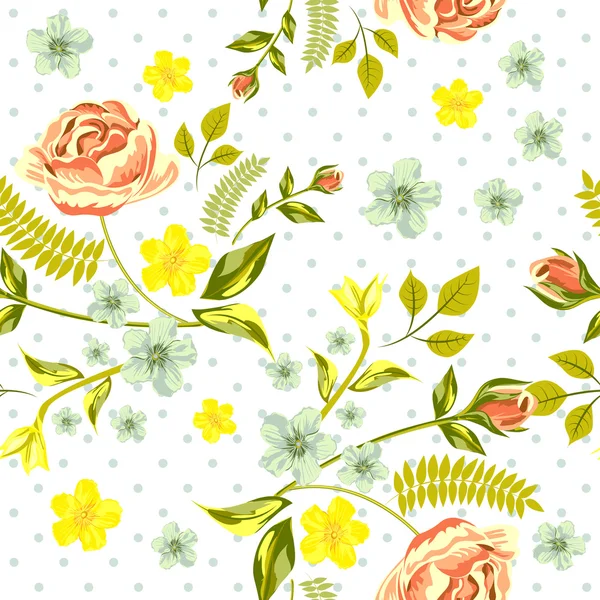 Seamless Roses Pattern — Stock Vector