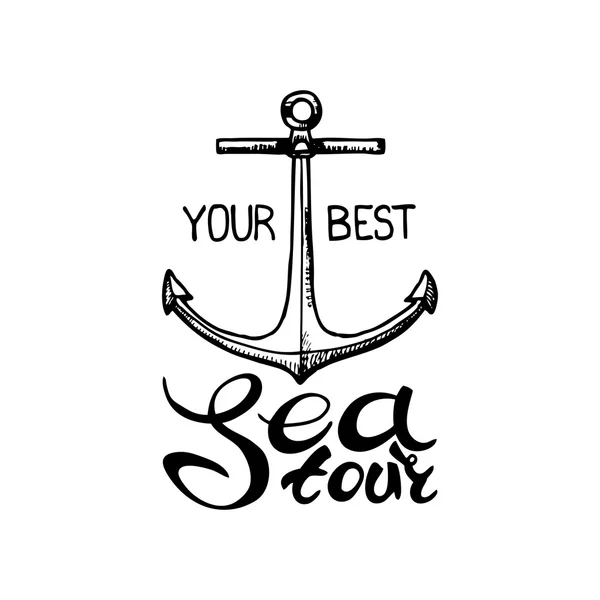 This is your best sea tour. Vector Letterhead inscription — Stock Vector