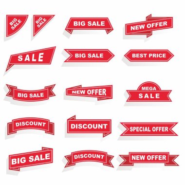 Tanıtım rozeti vektörleri kümesi