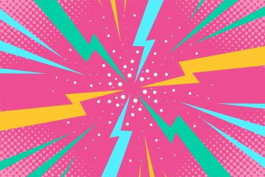 Çizgi roman tarzı arka plan. Poster, kart, afiş, çizgi roman, broşür için tasarım ögesi.