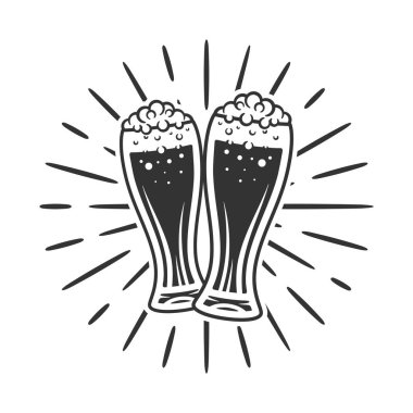 Bira kadehi resmi siyah beyaz