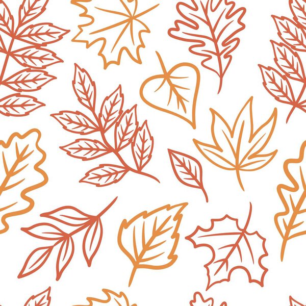 Ручной рисунок осенних листьев