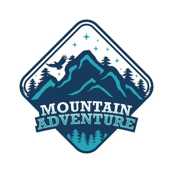 山地图解 户外探险 用于T恤衫 徽章和其他用途的矢量图形 — 图库矢量图片