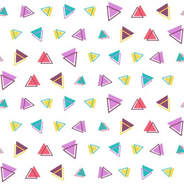 Beyaz arkaplanda izole edilmiş üçgenleri olan geometrik dikişsiz desen