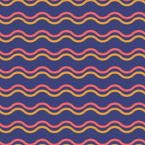Welle Nahtlose Muster Illustration Hintergrund Mit Roter Gelber Und Blauer — Stockvektor