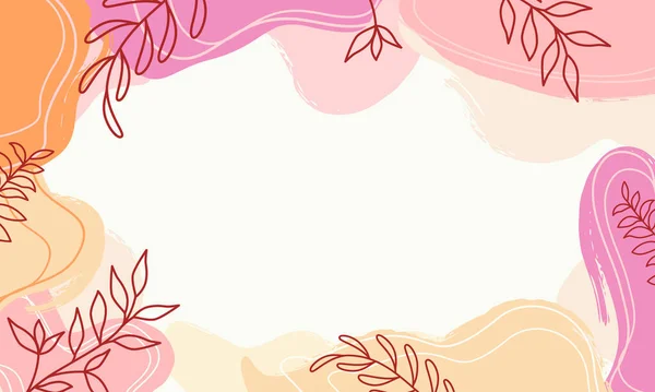 Abstract Pastel Organic Shapes Background Leaves Textures Memphis Style — 스톡 벡터