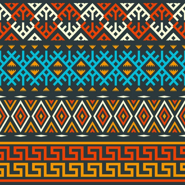 Etniskt Sömlöst Mönster Ursprunglig Stil Folkdesign Stammönster Etnisk Dekorativ — Stock vektor