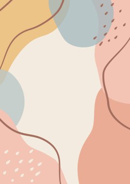 Organik Soyut Pastel Şekiller Arkaplan, Memphis Tarzı Arkaplan, Minimalist Estetik