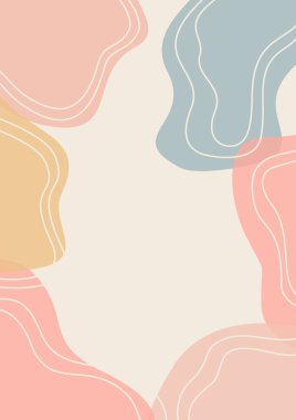 Organik Soyut Pastel Şekiller Arkaplan, Memphis Tarzı Arkaplan, Minimalist Estetik