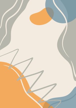 Organik Soyut Pastel Şekiller Arkaplan, Memphis Tarzı Arkaplan, Minimalist Estetik