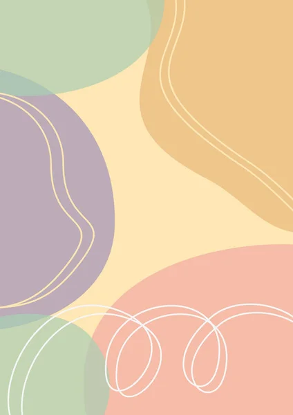 Organische Abstrakte Pastellformen Hintergrund Memphis Stil Hintergrund Minimalistische Ästhetik — Stockvektor