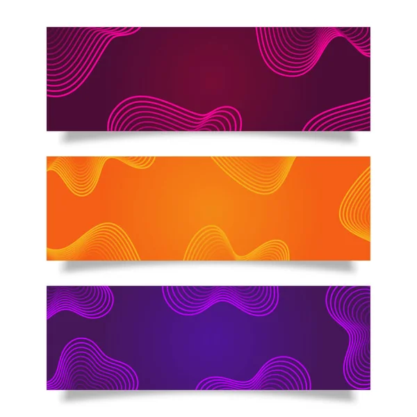 Set Van Moderne Vloeistofgradiënt Kleuren Abstract Achtergrond Abstract Kleurrijke Banner — Stockvector