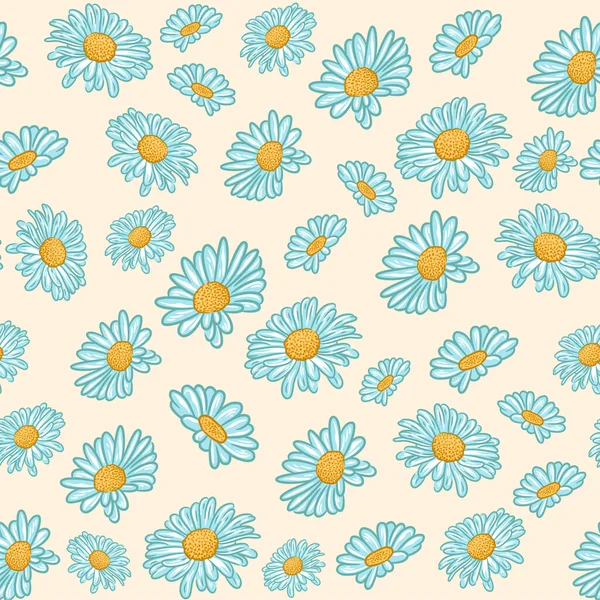 Abstrakte Florale Nahtlose Muster Mit Handgezeichneten Trendigen Handgezeichneten Texturen Daisy — Stockvektor
