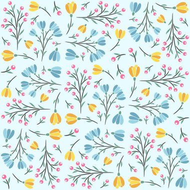 Yapraklı Soyut Çiçeksiz Desen, Kusursuz Çiçeksiz Moda, Klasik Çiçek Şablonu