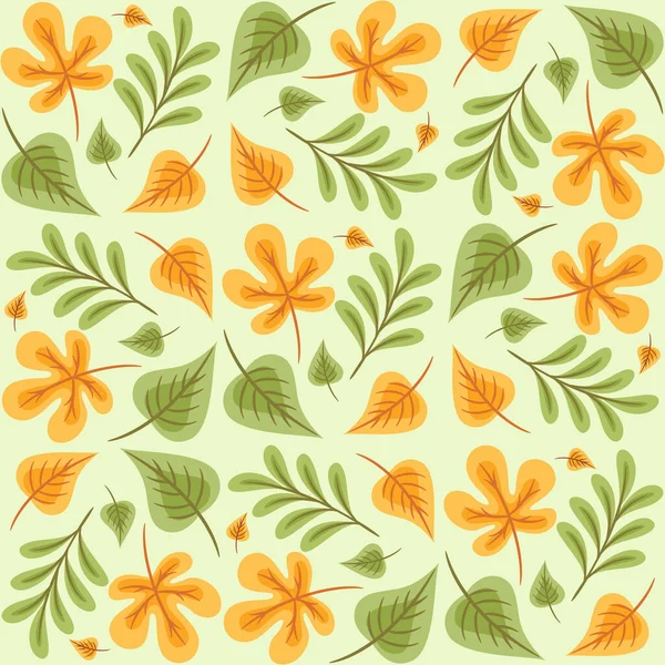 Abstract Floral Seamless Pattern Leaves Autumn Seamless Pattern — 스톡 벡터