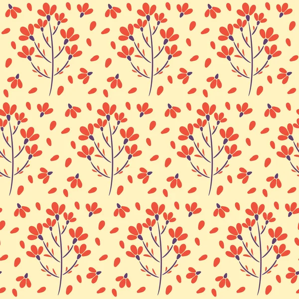 Абстрактний Квітковий Безшовний Візерунок Листям Модний Безшовний Квітковий Візерунок Vintage — стоковий вектор