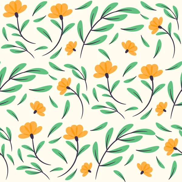 Красивий Абстрактний Квітковий Безшовний Візерунок Модний Безшовний Квітковий Візерунок Vintage — стоковий вектор