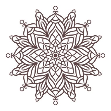 Mandala Yuvarlak Süs Şablonu. Doğu tarzında dekoratif desen. Vintage Dekoratif Elementler