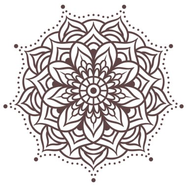 Mandala Yuvarlak Süs Şablonu. Doğu tarzında dekoratif desen. Vintage Dekoratif Elementler