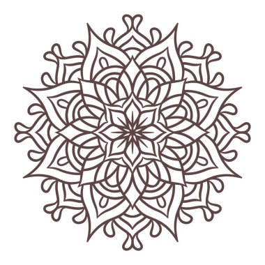 Mandala Yuvarlak Süs Şablonu. Doğu tarzında dekoratif desen. Vintage Dekoratif Elementler