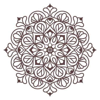 Mandala Yuvarlak Süs Şablonu. Doğu tarzında dekoratif desen. Vintage Dekoratif Elementler
