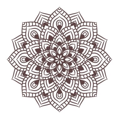 Mandala Yuvarlak Süs Şablonu. Doğu tarzında dekoratif desen. Vintage Dekoratif Elementler