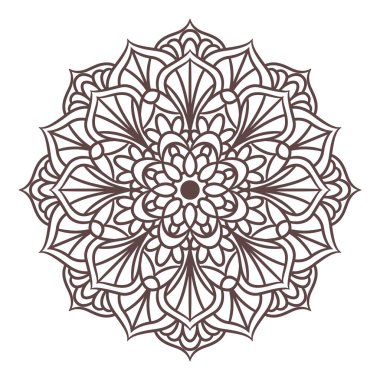 Mandala Yuvarlak Süs Şablonu. Doğu tarzında dekoratif desen. Vintage Dekoratif Elementler
