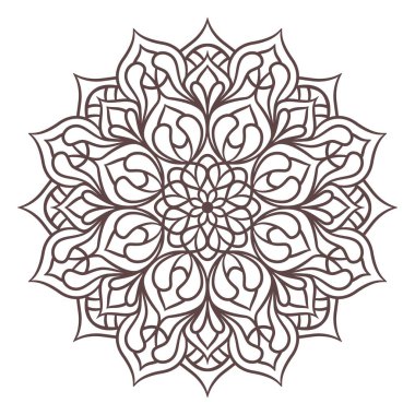 Mandala Yuvarlak Süs Şablonu. Doğu tarzında dekoratif desen. Vintage Dekoratif Elementler