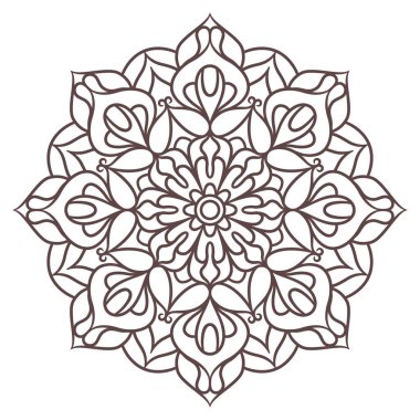 Mandala Yuvarlak Süs Şablonu. Doğu tarzında dekoratif desen. Vintage Dekoratif Elementler