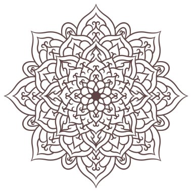 Mandala Yuvarlak Süs Şablonu. Doğu tarzında dekoratif desen. Vintage Dekoratif Elementler