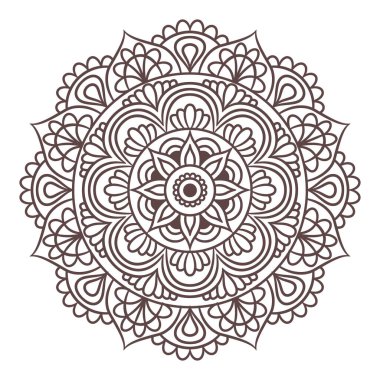 Mandala Yuvarlak Süs Şablonu. Doğu tarzında dekoratif desen. Vintage Dekoratif Elementler