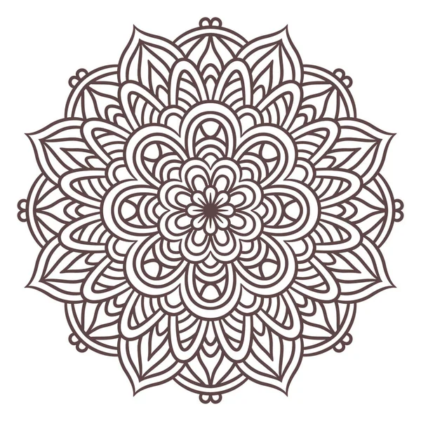 Mandala Redondo Padrão Ornamento Padrão Decorativo Estilo Oriental Elementos Decorativos — Vetor de Stock