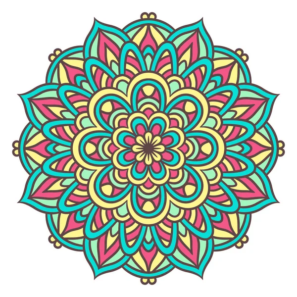 Patrón Ornamento Redondo Mandala Patrón Decorativo Estilo Oriental Mandala Étnica — Vector de stock