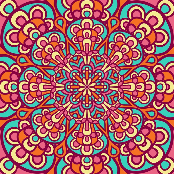 Etninen Mandala Pyöreä Koriste Kuvio Värikäs Mandala Vektori Tausta Koristeellinen — vektorikuva